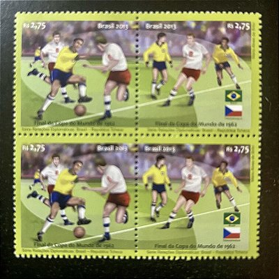 Quadra de Selos Comemorativos do Brasil - Relações Diplomáticas - Brasil - Republica Tcheca - 2013 - Mint - ref.2564