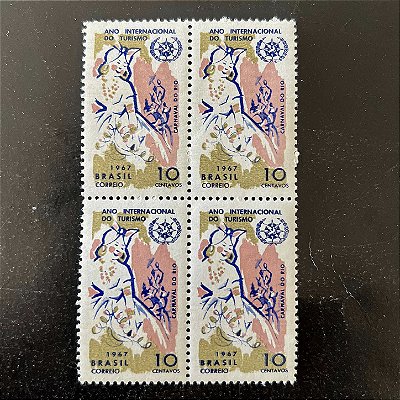 Quadra de Selos Comemorativos do Brasil - Ano Internacional do Turismo - 1967 - Novo - ref.2567