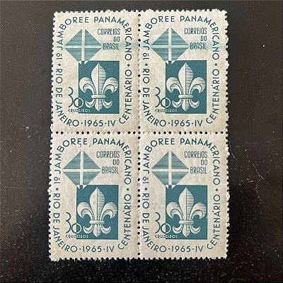 Quadra de Selos Comemorativos do Brasil - 1o. Jambore Pan-Americano no Rio de Janeiro - 1965 - Novo - ref.2571