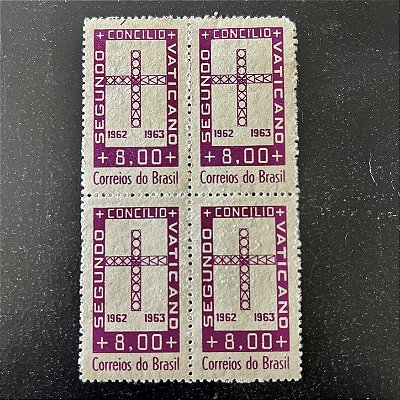 Quadra de Selos Comemorativos do Brasil - Segundo Concilio Vaticano - 1963 - Novo - ref.2584