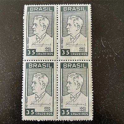 Quadra de Selos Comemorativos do Brasil - Centenário do Nascimento de Leoncio Correia - 1965 - Novo - ref.2600
