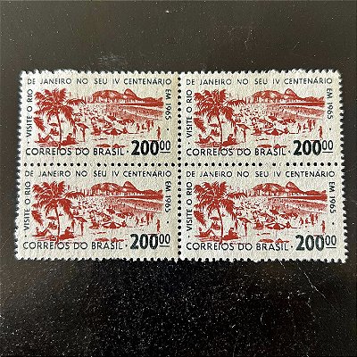 Quadra de Selos Comemorativos do Brasil - Propaganda do IV Centenário da Cidade do Rio de Janeiro - 1964 - Novo - ref.2601