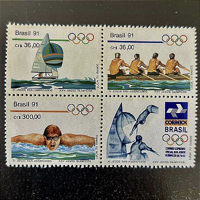 Série de Selos Comemorativos do Brasil - XI Jogos Pan-Americanos em Havana-Cuba - 1991 - Mint - ref.2603