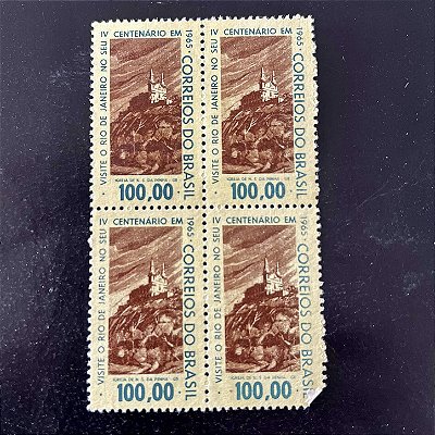 Quadra de Selos Comemorativos do Brasil - Propaganda do IV Centenário da Cidade do Rio de Janeiro - 1964 - Novo - ref.2603