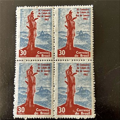 Quadra de Selos Comemorativos do Brasil - IV Centenário da Cidade do Rio de Janeiro - 1965 - Novo - ref.2607