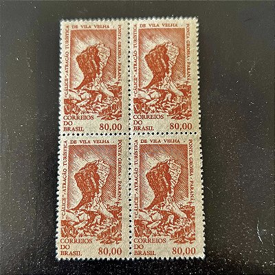 Quadra de Selos Comemorativos do Brasil - Propaganda Turistica do Parque Estadual de Vila Velha - 1964 - Novo - ref.2631