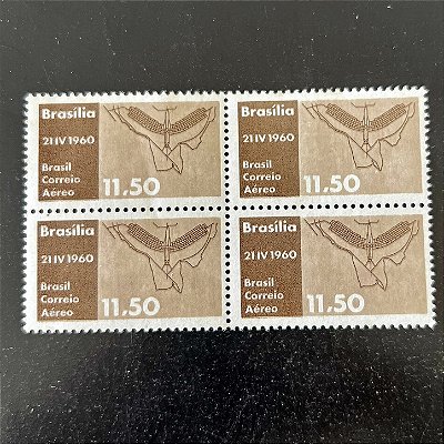 Quadra de Selos Comemorativos do Brasil - Inauguração de Brasilia - 1960 - Novo - ref.2636