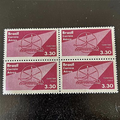 Quadra de Selos Comemorativos do Brasil - VII Congresso Eucaristico Nacional - 1960 - Novo - ref.2639