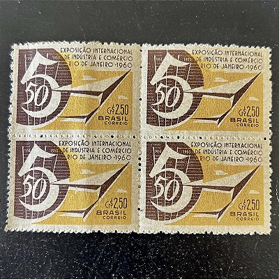 Quadra de Selos Comemorativos do Brasil - Inauguração da Exposição Internacional de Industria e Comercio - 1960 - Novo - ref.2646