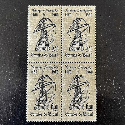 Quadra de Selos Comemorativos do Brasil - V Centenário da Morte de Dom Henrique de Avis - 1960 - Novo - ref.2653