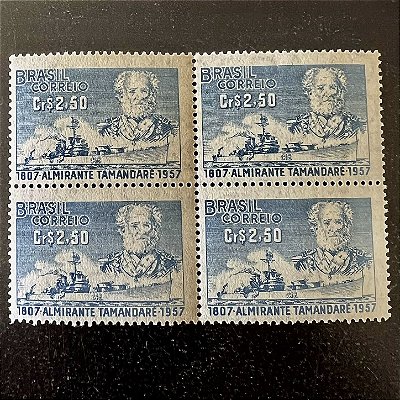 Quadra de Selos Comemorativos do Brasil - Sesquicentenário do Nascimento do Almirante Tamandaré - 1958 - Novo - ref.2679