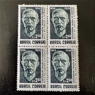 Quadra de Selos Comemorativos do Brasil - Centenário do Nascimento de Joaquim Eugenio Gomes da Silva - 1957 - Novo - ref.2690