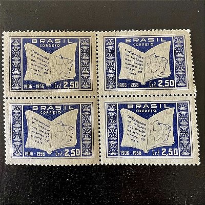 Quadra de Selos Comemorativos do Brasil - 50 Anos da Chegada dos Irmãos Maristas ao Norte do País - 1956 - Novo - ref.2693