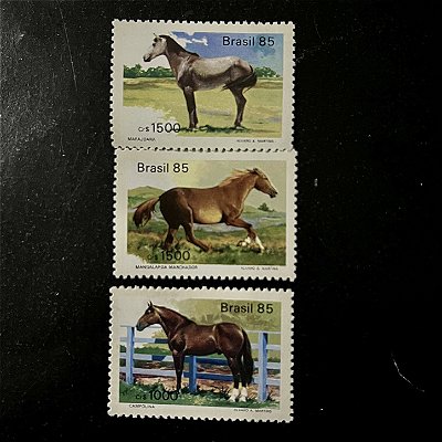 Serie de Selos Comemorativos do Brasil - Cavalos de Raças Brasileiras - 1985 - Mint - ref.2701