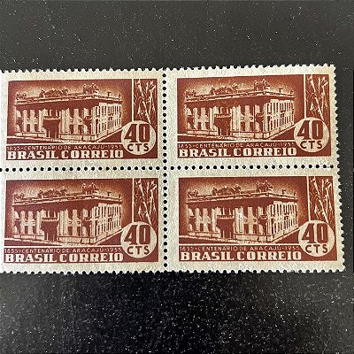 Quadra de Selos Comemorativos do Brasil - Centenário da Cidade de Aracaju - SE - 1955 - Novo - ref.2702
