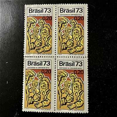 Quadra de Selos Comemorativos do Brasil - Acontecimentos Históricos -Centenário da Convenção Republicana de Itu - 1973 - Mint - ref.2733