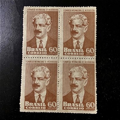 Quadra de Selos Comemorativos do Brasil -Bicentenário da Morte de Alexandre de Gusmão - 1954 - Novo - ref.2750