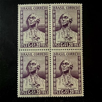 Quadra de Selos Comemorativos do Brasil -Bicentenário da Morte de Alexandre de Gusmão - 1954 - Novo - ref.2750