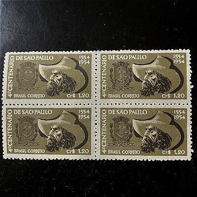 Quadra de Selos Comemorativos do Brasil - Propaganda do 4o.Centenário da Fundação da Cidade de São Paulo- 1953 - Novo - ref.2766