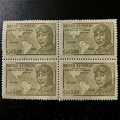 Quadra de Selos Comemorativos do Brasil - 29o.Aniversário da Primeira Viagem Aerea entre New York e Rio de Janeiro - 1951 - Novos - ref.2771