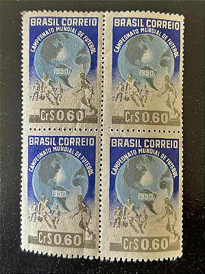 Quadra de Selos Comemorativos do Brasil - 4o. Campeonato Mundial de Futebol no Brasil - 1950 - Novos - ref.2781