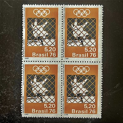 Quadra de Selos Comemorativos do Brasi - XXI Jogos Olimpicos de Montreal - Judo - 1976 - Mint - ref.2783