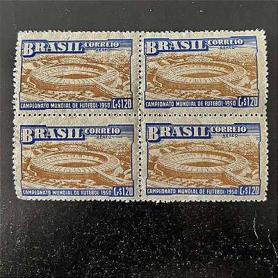 Quadra de Selos Comemorativos do Brasil - 4o. Campeonato Mundial de Futebol no Brasil - 1950 - Novos - ref.2786