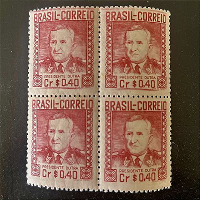 Quadra de Selos Comemorativos do Brasil - Presidencia do General Eurico Gaspar Dutra - 1948 - Novos - ref.2796