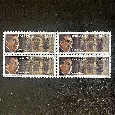 Quadra de Selos Comemorativos do Brasil - Nelson Falcão Rodrigues- 2004- Mint - ref.2801