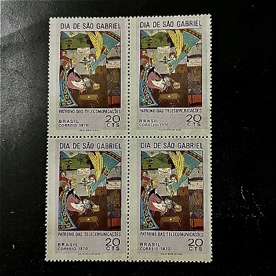 Quadra de Selos Comemorativos do Brasil - Dia de São Gabriel - Padroeiro das Telecomunicações - 1970 - ref.2807