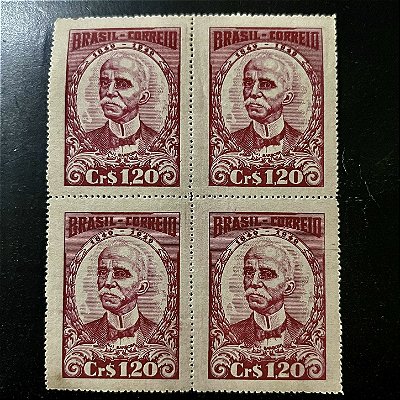 Quadra de Selos Comemorativos do Brasil - Centenário de Nascimento de Ruy Barbosa de Oliveira - 1949 - Novos - ref.2808