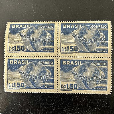Quadra de Selos Comemorativos do Brasil - 75o. Aniversário da União Postal Universal - UPU - 1949 - Novos - ref.2812