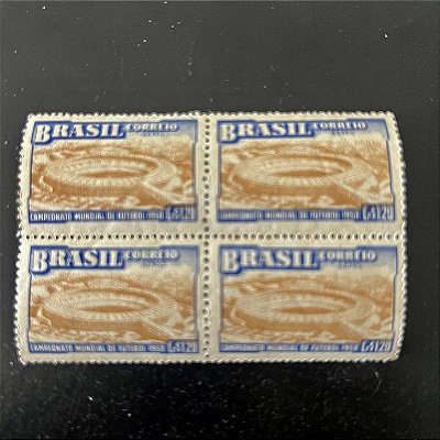 Quadra de Selos Comemorativos do Brasil - 4o.Campeonato Mundial de Futebol no Brasil - 1950 - Novos - ref.2816