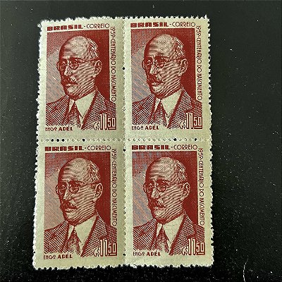 Quadra de Selos Comemorativos do Brasil - Centenário do Nascimento de Adel Pinto - 1960 - Novos - ref.2820