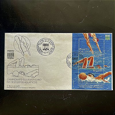 Envelope Comemorativo com Carimbo e Selo - Campeonato Sul-americano de Desportos Aquaticos - 1993 - FDC583 - ref.2830