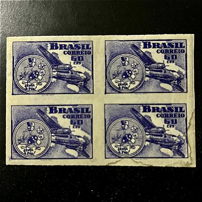 Quadra de Selos Comemorativos do Brasil - Homenagem a Força Aérea Brasileira - FAB - 1949- Novos - ref.2831