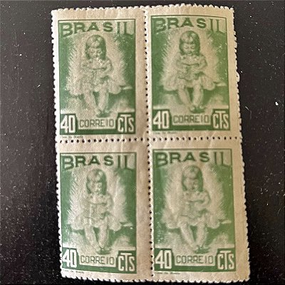 Quadra de Selos Comemorativos do Brasil - Campanha Nacional da Criança - 1948 - Novos - ref.2840