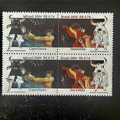 Quadra de Selos Comemorativos do Brasil - Festival Folclorico de Parintins - 2004 - Mint- ref.2953