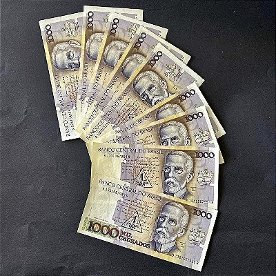 10 Cédulas do Brasil - 1000 Cruzados - Machado de Assis - Mbc+ - ref.2981