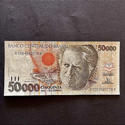 Cédula do Brasil - 50.000 Mil Cruzeiros - Camara Cascudo - FE - ref.2994