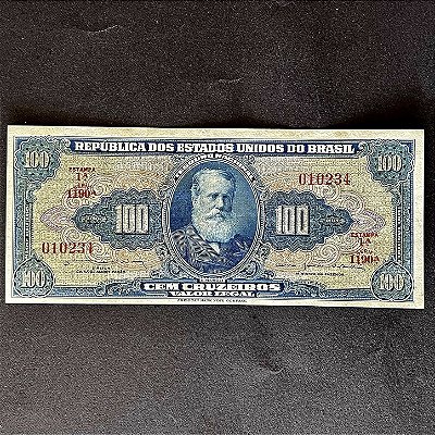 Cédula do Brasil - 100 Cruzeiros - D.Pedro II - FE - ref.2999