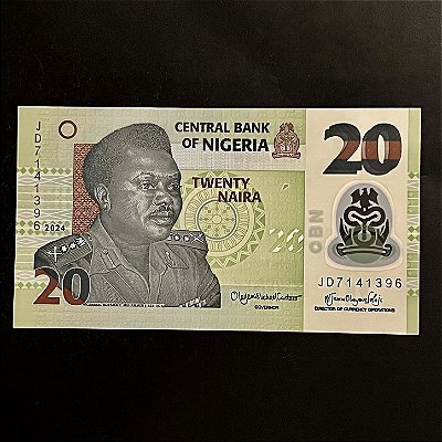 Cédula Estrangeira - Twenty Naira - Central Bank of Nigeria - Polímero - FE - ref.3000