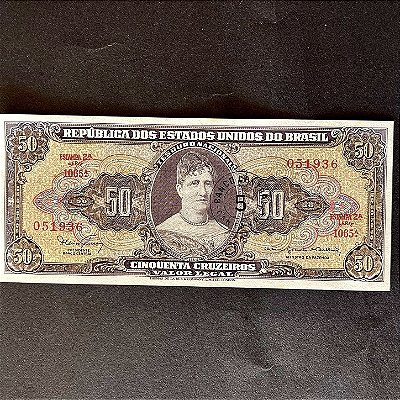 Cédula do Brasil - 50 Cruzeiros - carimbo 5 Centavos - Princesa Isabel - FE - ref.3001
