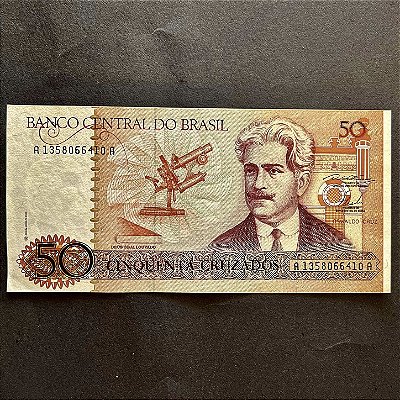 Cédula do Brasil 50 Cruzados - Oswaldo Cruz - FE - ref.3007