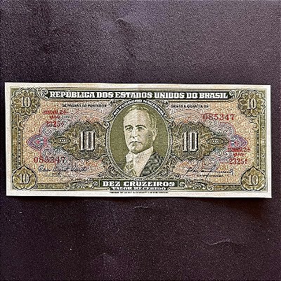 Cédula do Brasil - 10 Cruzeiros - Getulio Vargas - Mbc - ref.3008