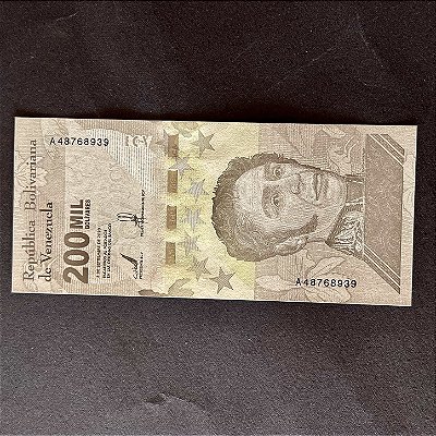 Cédula Estrangeira - Republica Bolivariana de Venezuela - 200 Mil Bolivares - FE - ref.3043