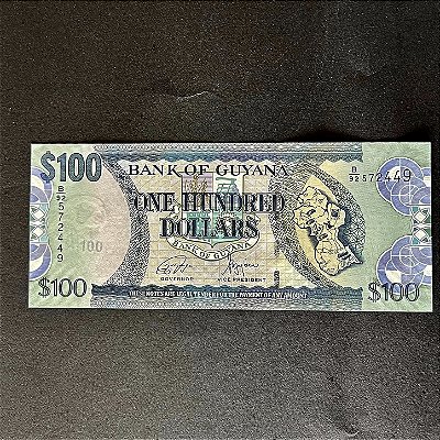 Cédula Estrangeira - 100 Dolares Guianenses - Bank of Guyana - FE - ref.3063
