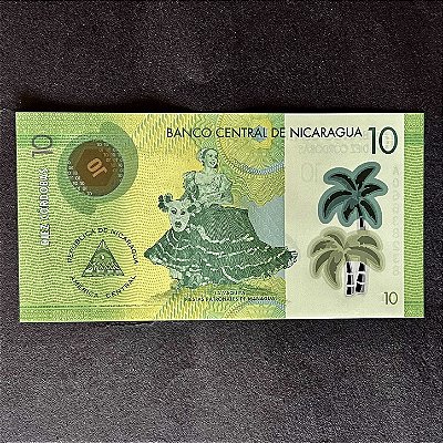 Cédula Estrangeira 10 Córdobas - Banco Central de Nicaragua - Polimero - FE - ref.3066
