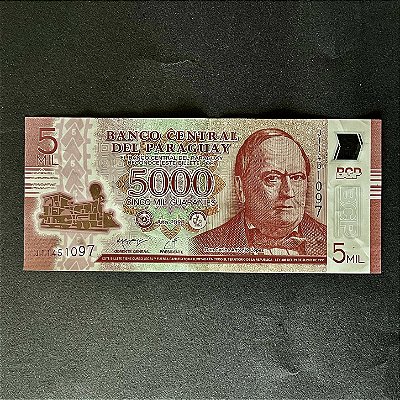 Cédula Estrangeira - 5.000 Guaranis - Banc0 Central del Paraguay - Polimero - FE - ref.3077