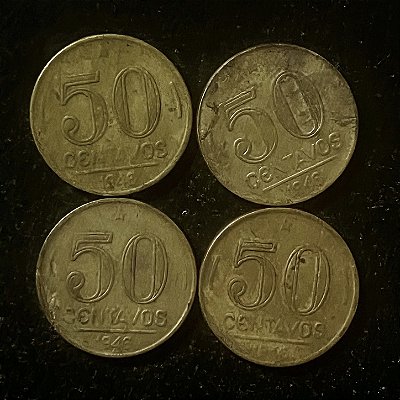 04 Moedas do Brasil - 50 Centavos - 1946 - Getulio Vargas - Aluminio Bronze - Mbc - ref.3108